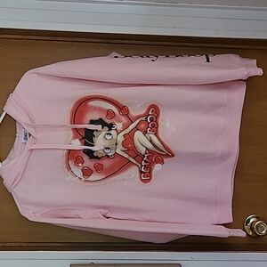 NWOT Betty Boop size L pink hoodie